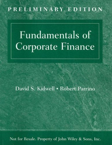 Stock image for Preliminary Edition to accompany Fundamentals of Corporate Finance for sale by HPB-Red