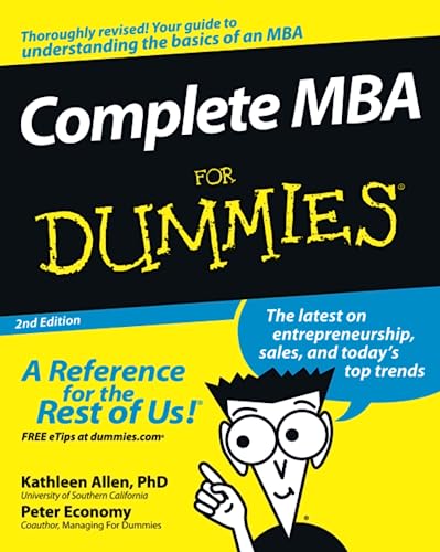 Complete MBA For Dummies (9780470194294) by Allen, Kathleen; Economy, Peter