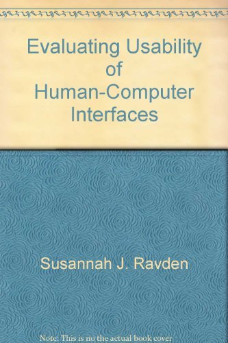 9780470214961: Evaluating usability of human-computer interfaces: A practical method (Ellis Horwood books in information technology)