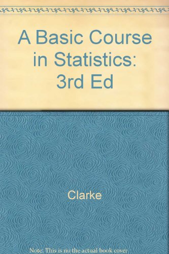 9780470219423: A Basic Course in Statistics: 3rd Ed