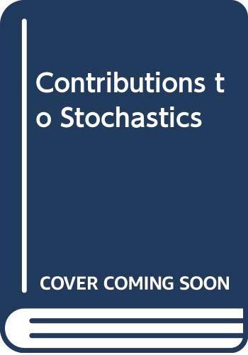 Stock image for Contributions to Stochastics for sale by Zubal-Books, Since 1961