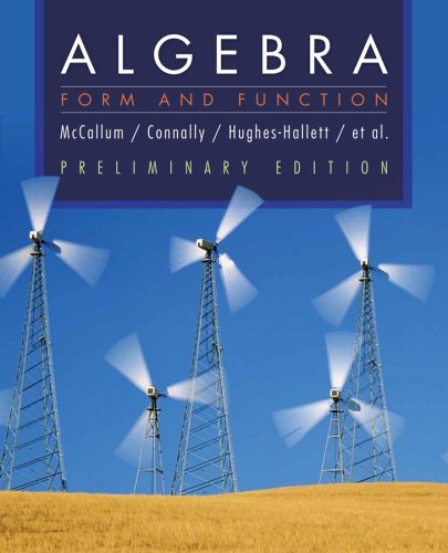 Beispielbild fr Algebra: Form and Function zum Verkauf von Wonder Book