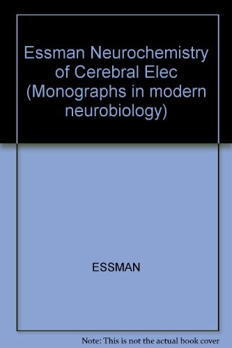 Imagen de archivo de Neurochemistry of cerebral electroshock, (Monographs in modern neurobiology) a la venta por HPB-Red