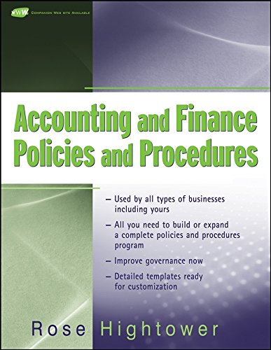 Beispielbild fr Accounting and Finance Policies and Procedures zum Verkauf von Blackwell's
