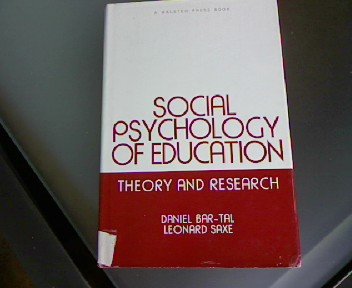 Beispielbild fr Social Psychology of Education: Theory and Research zum Verkauf von Wonder Book