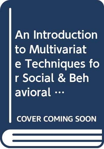 Beispielbild fr An Introduction to Multivariate Techniques for Social & Behavioral Sciences zum Verkauf von Wonder Book