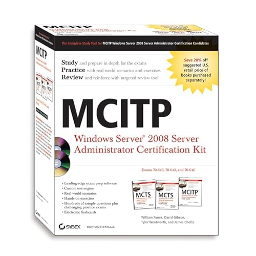 MCITP: Windows Server 2008 Server Administrator Certification Kit (9780470343449) by Chellis, James; Panek, William; Wentworth, Tylor; Gibson, Darril