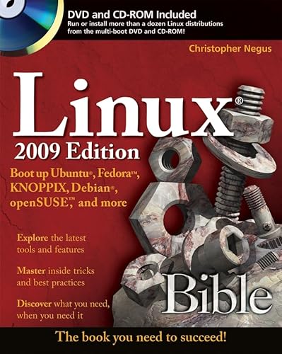 Imagen de archivo de Linux Bible 2009 Edition: Boot up Ubuntu, Fedora, KNOPPIX, Debian, openSUSE, and more a la venta por HPB-Red