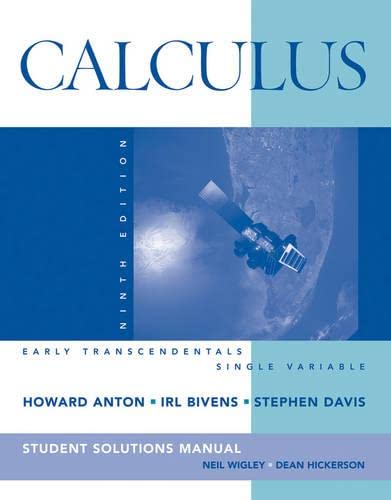 Beispielbild fr Calculus Early Transcendentals Single Variable 9E Student Solutions Manual zum Verkauf von Better World Books