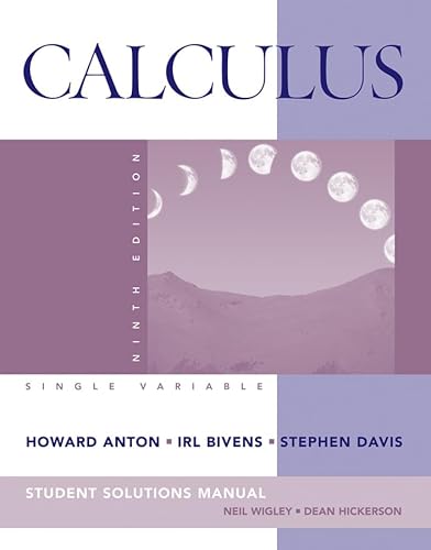 Student Solutions Manual to accompany Calculus Late Transcendentals Single Variable