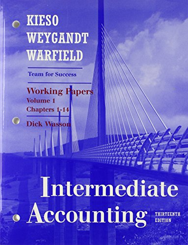 9780470380611: Intermediate Accounting: Working Papers/Chapters 1-14