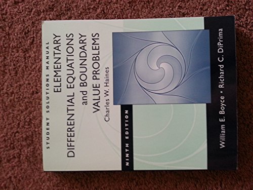 Beispielbild fr Student Solutions Manual: Elementary Differential Equations Boundary Value Problems zum Verkauf von Bulk Book Warehouse