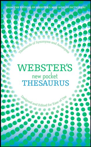 9780470383537: Webster's New Roget's Pocket Thesaurus by Houghton Mifflin Harcourt (2008-07-23)