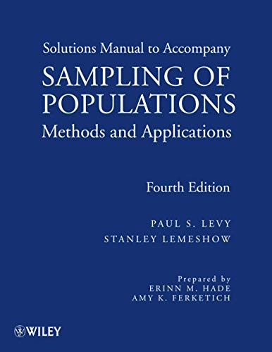 Sampling of Populations Solutions Manual - Levy, Paul S.|Lemeshow, Stanley