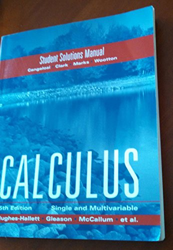 Stock image for Hughes Hallett Student Solutions Manual to accompany Calculus Combo for sale by Singing Saw Books