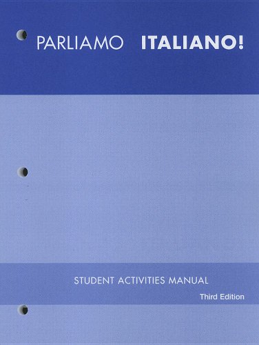 Beispielbild fr Parliamo Italiano!: Student Activities Manual zum Verkauf von ThriftBooks-Dallas