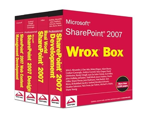 Microsoft SharePoint 2007 Wrox Box: Professional SharePoint 2007 Development, Real World SharePoint 2007, Professional SharePoint 2007 Design & ... 2007 Web Content Management Development (9780470431948) by Holliday, John; Bogue, Robert; Connell, Andrew; Sanford, Jacob J.; Alexander, John J.; Julian, Jeff; Robillard, Eli; Schwartz, Brendon; Ranlett,...