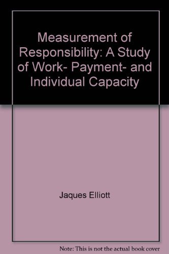 9780470440209: Measurement of Responsibility: A Study of Work, Payment, and Individual Capacity