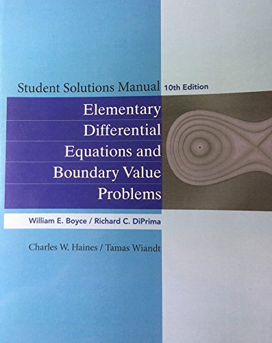 9780470458334: Student Solutions Manual to accompany Boyce Elementary Differential Equations 10e & Elementary Differential Equations with Boundary Value Problems 10e