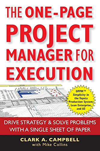 Stock image for The One-Page Project Manager for Execution: Drive Strategy and So for sale by Hawking Books