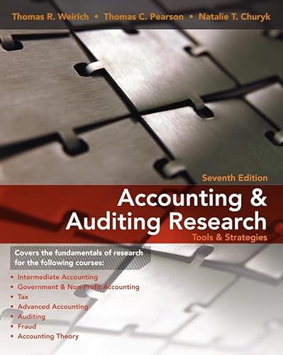 Beispielbild fr Accounting & Auditing Research: Tools & Strategies zum Verkauf von Wonder Book