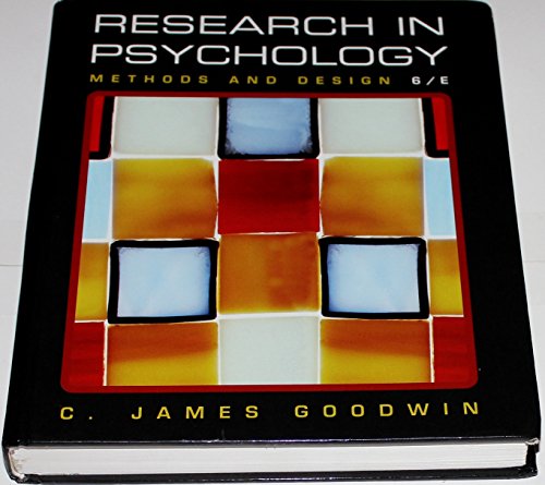 Stock image for Research In Psychology: Methods and Design for sale by HPB-Red