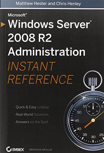 Stock image for Microsoft Windows Server 2008 R2 Administration Instant Reference for sale by WorldofBooks