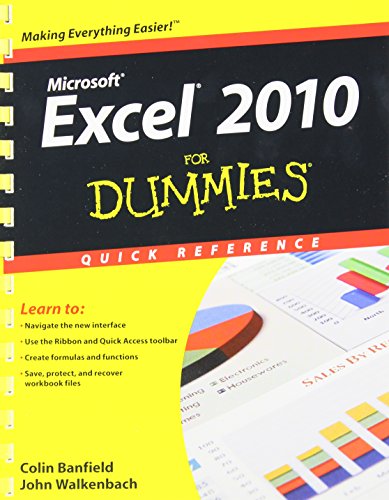 9780470527559: Excel 2010 For Dummies Quick Reference (For Dummies Series)