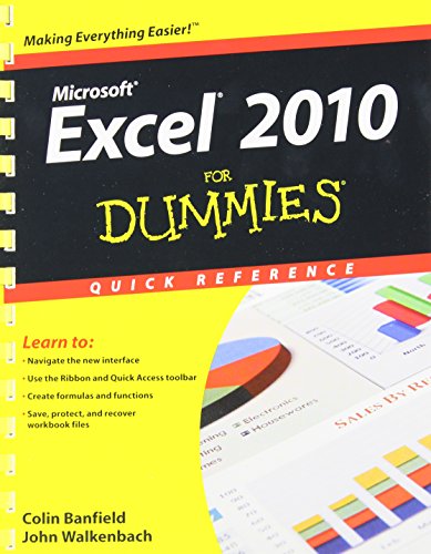 Imagen de archivo de Excel 2010 for Dummies Quick Reference a la venta por Better World Books: West