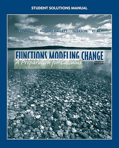 Beispielbild fr Student Solutions Manual to Accompany Functions Modeling Change zum Verkauf von Better World Books