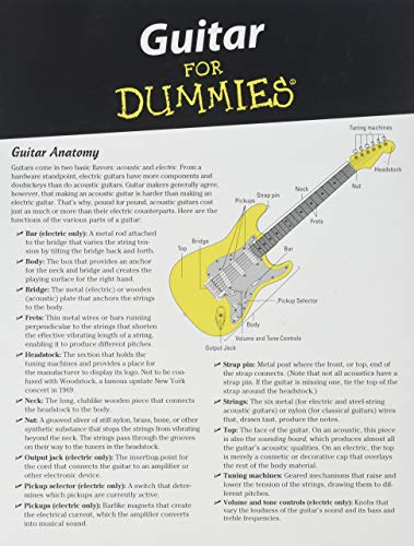 Guitar for Dummies "Cheat Sheet" Foldout: Guitar Anatomy, Chords, Scales, Tab, and Reading Music (9780470548219) by Mark Philips