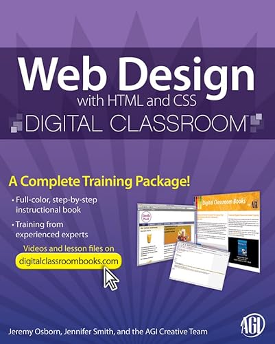 Imagen de archivo de Web Design with HTML and CSS Digital Classroom, (Book and Video Training) a la venta por Open Books