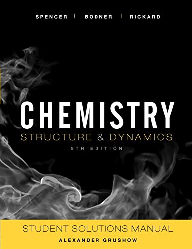Beispielbild fr Student Solutions Manual to Accompany Chemistry: Structure and Dynamics, 5e zum Verkauf von Better World Books