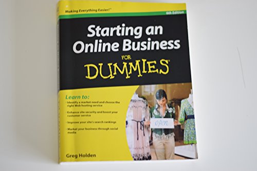 Stock image for Starting an Online Business For Dummies for sale by Goodwill of Colorado