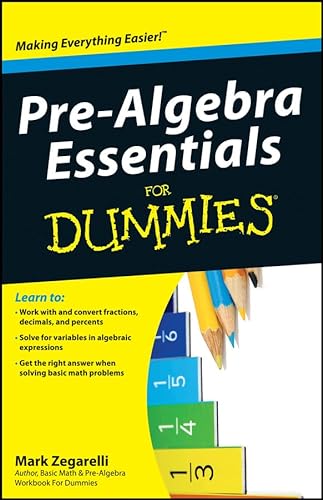 Beispielbild fr Pre-Algebra Essentials For Dummies zum Verkauf von Wonder Book
