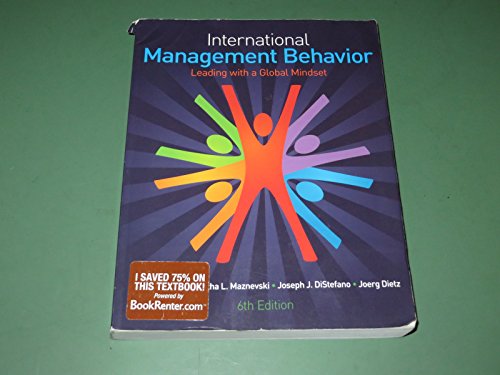 Beispielbild fr International Management Behavior: Leading with a Global Mindset zum Verkauf von Wonder Book