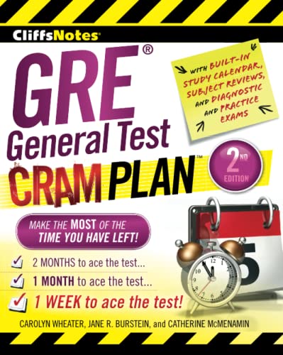 Beispielbild fr CliffsNotes GRE General Test Cram Plan: 2nd Edition (CliffsNotes Cram Plan) zum Verkauf von Your Online Bookstore