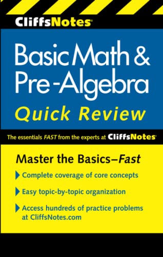 Imagen de archivo de CliffsNotes Basic Math and Pre-Algebra Quick Review a la venta por The Book Cellar, LLC