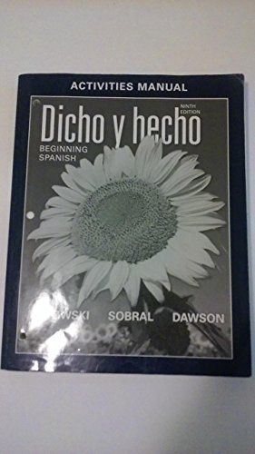 Imagen de archivo de Dicho y hecho: Beginning Spanish Activities Manual (Spanish Edition) a la venta por HPB-Red