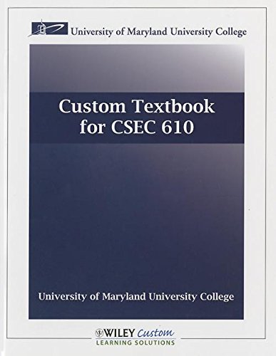 Stock image for Handbook of Information Security, Volume 1: Custom Textbook for CSEC 610, University of Maryland University College: Key Concepts, Infrastructure, Sta for sale by ThriftBooks-Atlanta