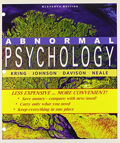Abnormal Psychology 11th Edition Binder Ready Version with Binder Ready Survey Flyer Set (9780470927267) by Kring, Ann M.