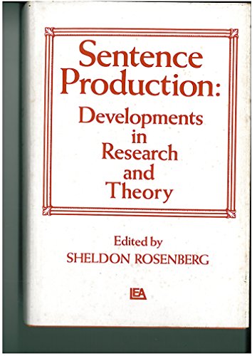 9780470991145: Sentence Production: Developments in Research and Theory