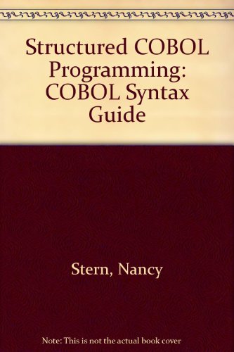 9780471003700: COBOL Syntax Guide (Structured COBOL Programming)