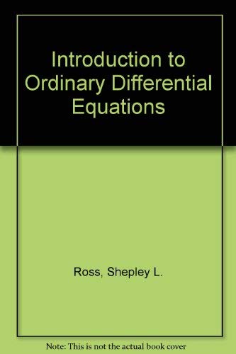 9780471008293: Introduction to Ordinary Differential Equations