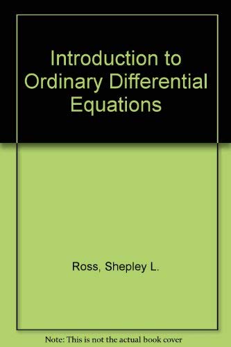 Stock image for Introduction to Ordinary Differential Equat Edition for sale by Wonder Book