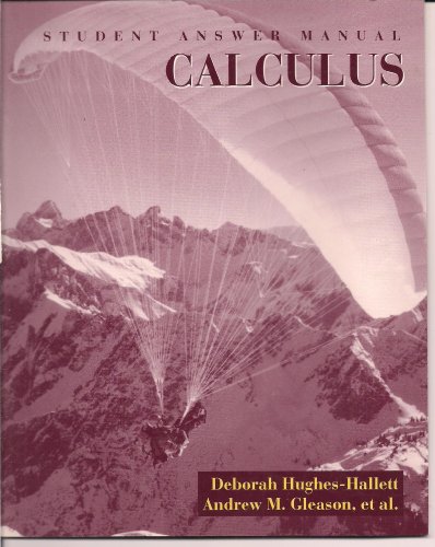 9780471009825: Calculus, Student Answer Manual