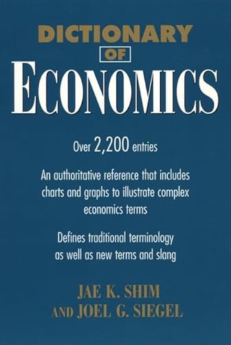 Imagen de archivo de Dictionary of Economics (BUSINESS DICTIONARY) a la venta por Wonder Book