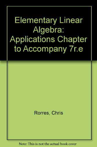 9780471015239: Elementary Linear Algebra: Applications Chapter to Accompany 7r.e