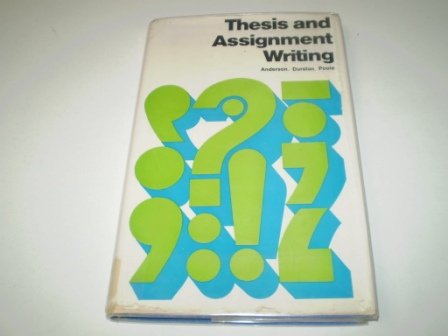 thesis and assignment writing by anderson pdf