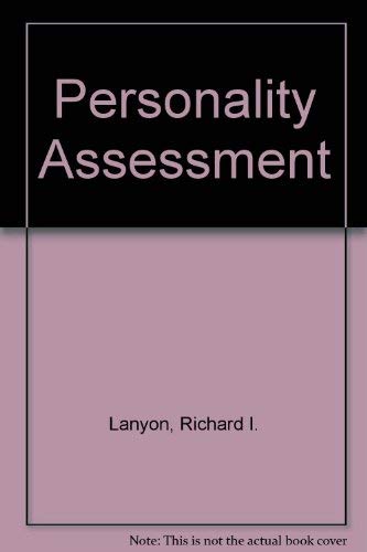 Stock image for Personality Assessment for sale by Better World Books